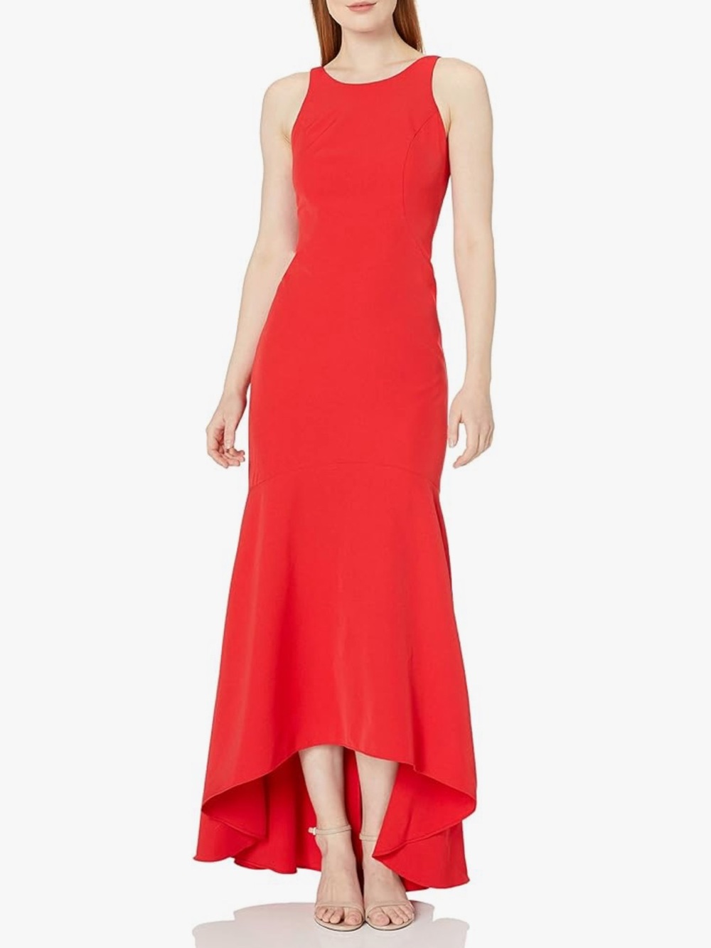 Nicole Miller Red Sleeveless High-Low Mermaid Dress size 14